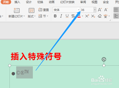 ppt怎样插入特殊字符