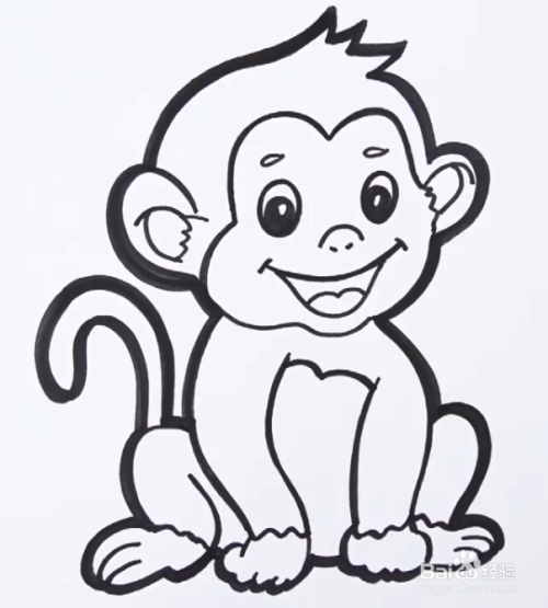 卡通小猴子怎么画