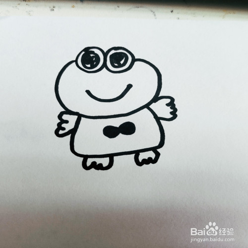 如何来画一只卡通青蛙的简笔画呢?