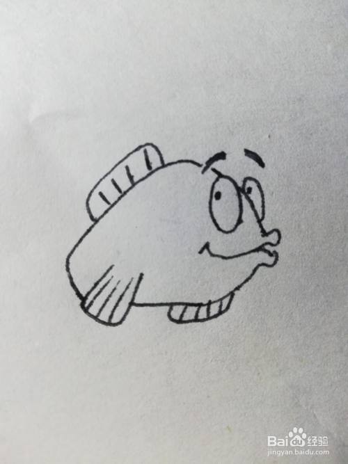 怎么画可爱鱼简笔画