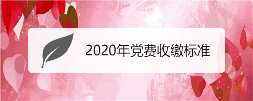 2020年党费收缴标准