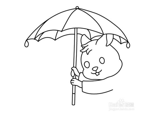 怎么画雨天打伞的简笔画