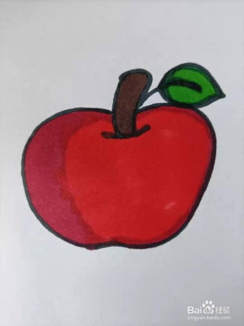 自学苹果水彩画