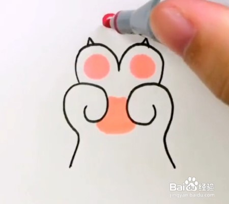 猫爪比心画法