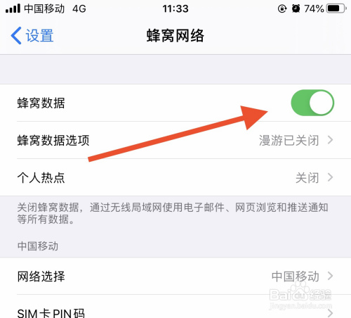 如何关闭苹果手机移动数据?