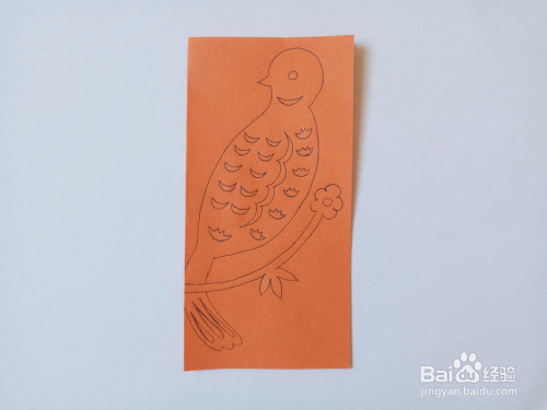 对称剪纸:小鸟的剪纸方法