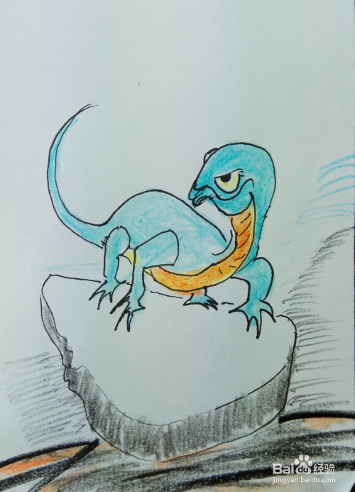 怎样画简笔画"一只蜥蜴?