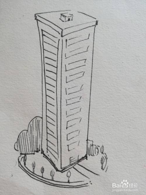 怎么画高楼大厦简笔画