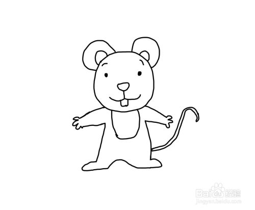 怎么画儿童彩色简笔画卡通动物老鼠?
