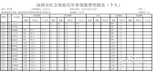 深圳个人社保缴费清单怎么打印