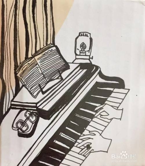 插画教程之钢琴的画法