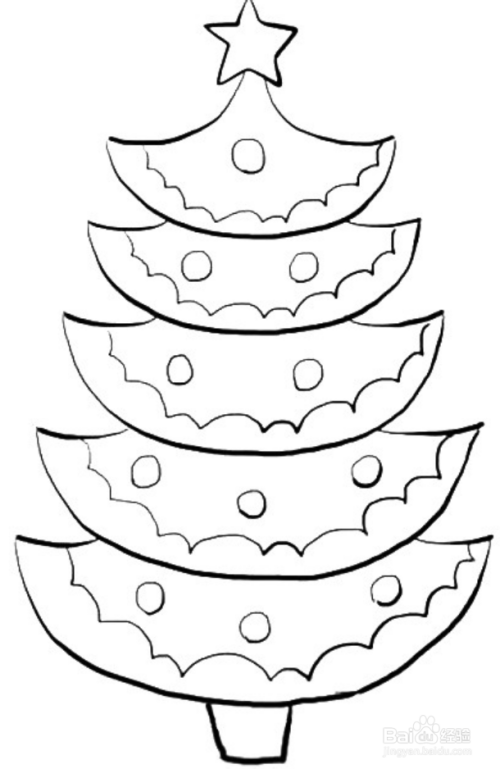 漂亮圣诞树简笔画