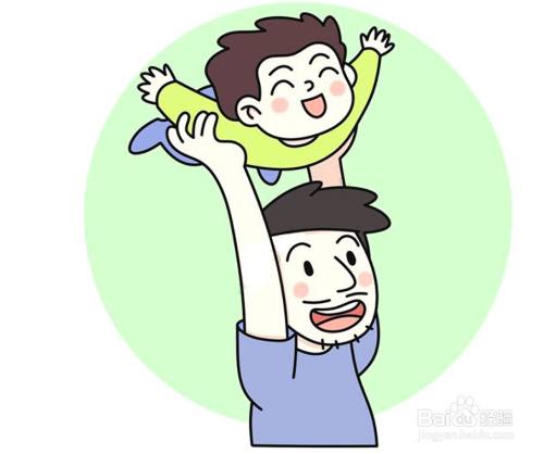 怎么画父亲将孩子举高高的简笔画