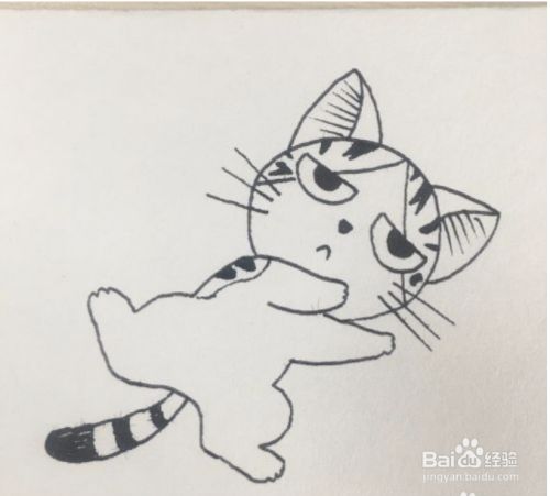 简笔画一只懒洋洋的小猫咪怎么画?