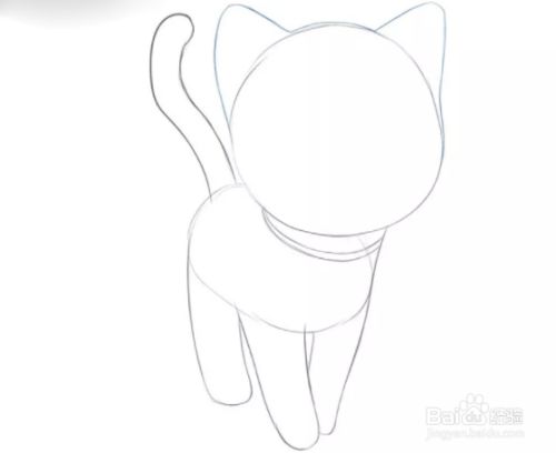 如何画卡通猫