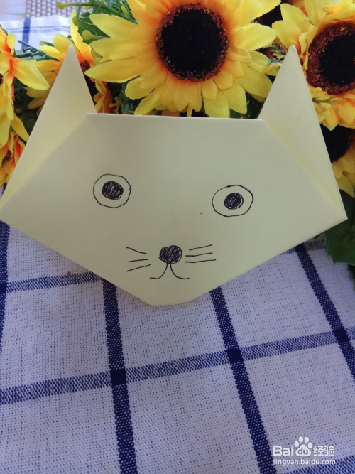 儿童折纸小猫的折法