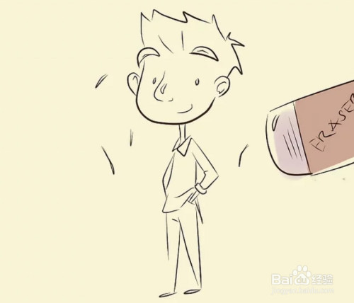 草图包括人物身体的轮廓,衣着,姿势,表情和发型. 3 用钢笔勾描人物.