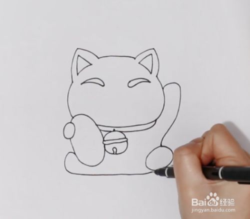 招财猫的简笔画怎么画