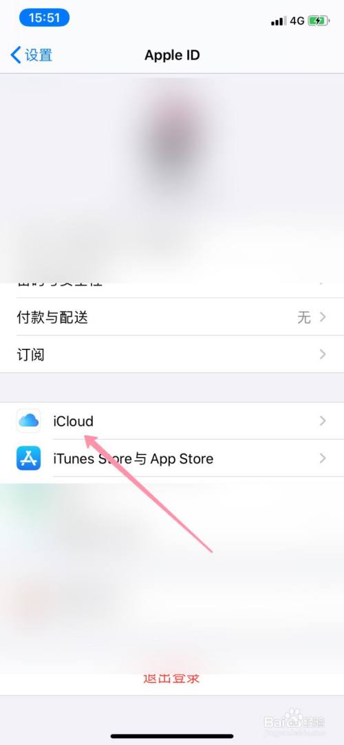 然后点击icloud