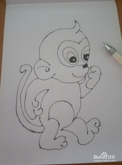 橡皮擦 2 拿出铅笔与纸,并在纸上大概的勾画出一只小猴子 3 将圆珠笔