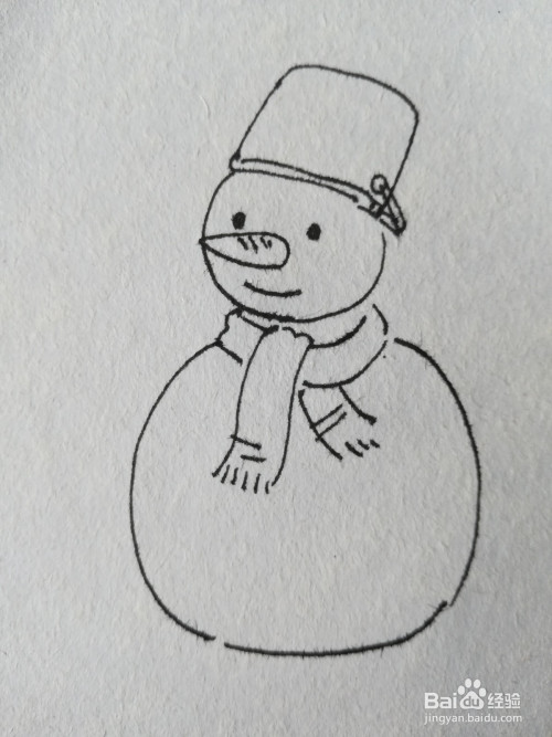 怎么画冬至堆雪人的彩色卡通画