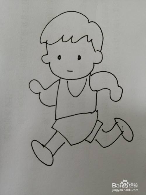 今天,小编和小朋友们一起来学习跑步的小男孩的画法,一起来学习吧.