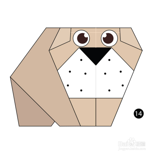 如何折叠一只简单的折纸斗牛犬