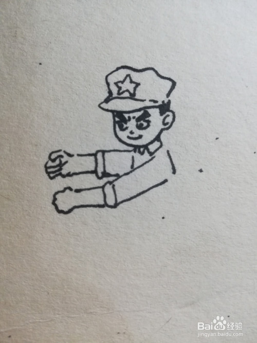 怎么画卡通小红军