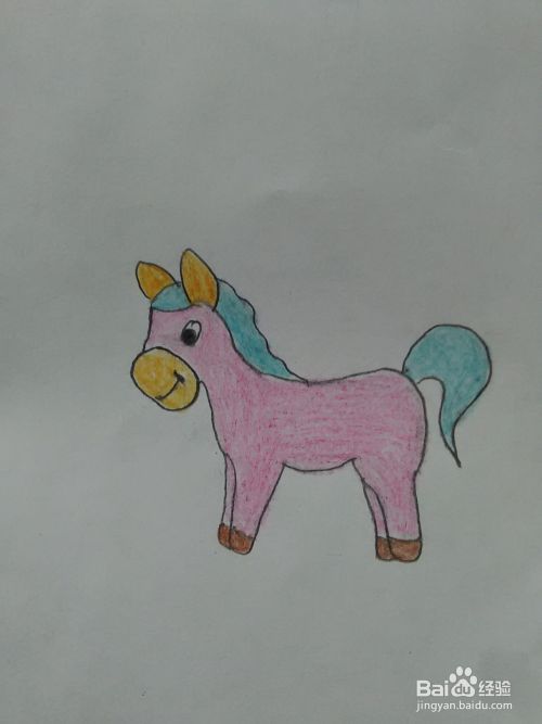 把马画成卡通小马,涂上漂亮的颜色,又简单又好看,下面就开始画小马.