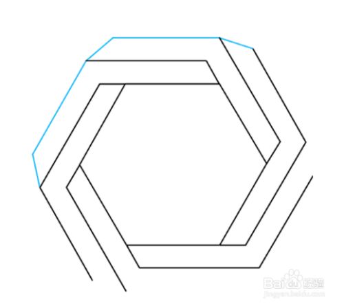 如何绘制一个相互缠绕的立体六边形