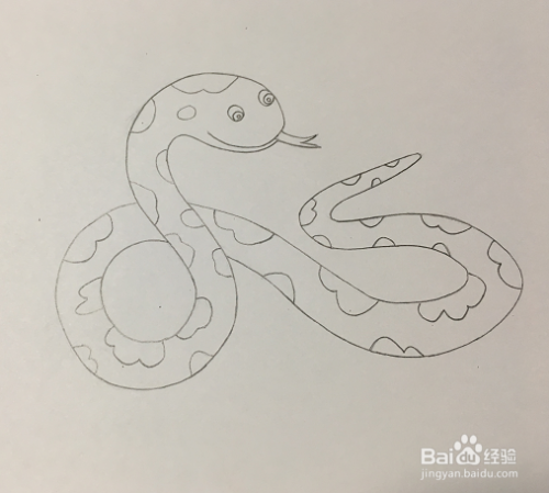 儿童画之小花蛇的画法