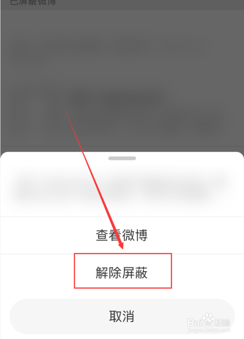 在弹窗中,选中"解除屏蔽.
