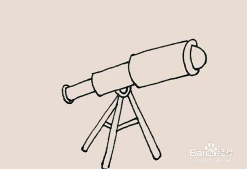 如何教小朋友画天文望远镜的简笔画教程
