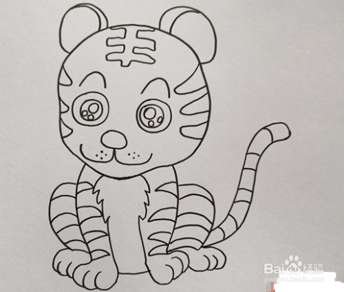 怎么画一只可爱的小老虎