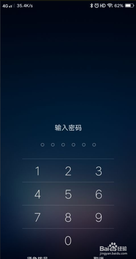 首先进入到手机密码的登陆页面,在页面上尝试着输入锁屏密码,看看