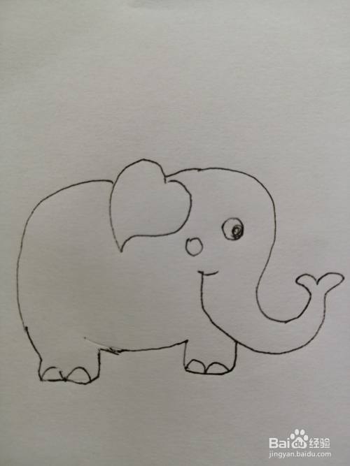 可爱的大象怎么画