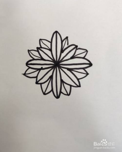 儿童简笔画米字画菊花