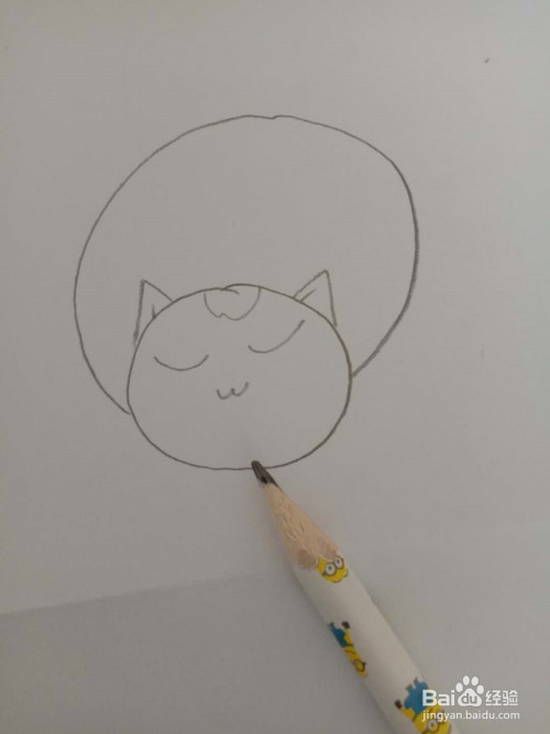 简笔画 如何画睡着的猫咪