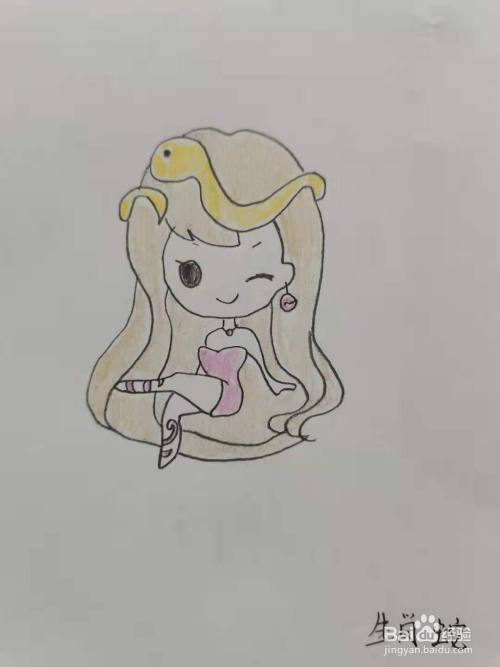 可爱的蛇女孩怎么画