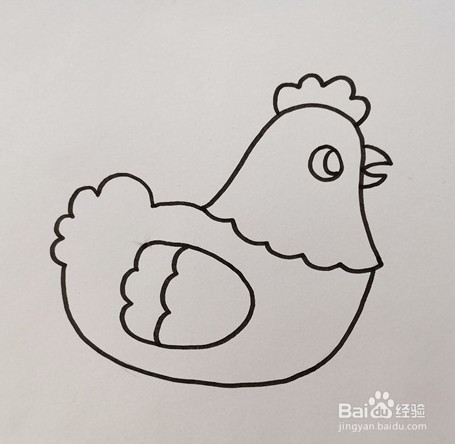简笔画系列-母鸡简笔画步骤