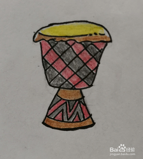 怎么画一个非洲鼓呢?