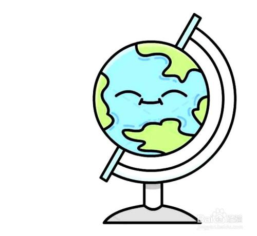 怎么画地球仪的卡通简笔画