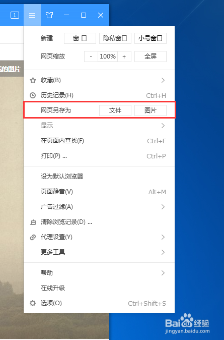浏览器怎么保存网页为图片