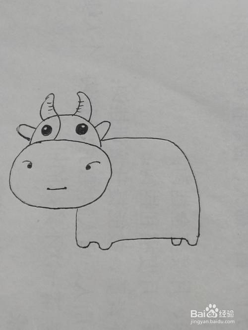 怎么画小牛简笔画
