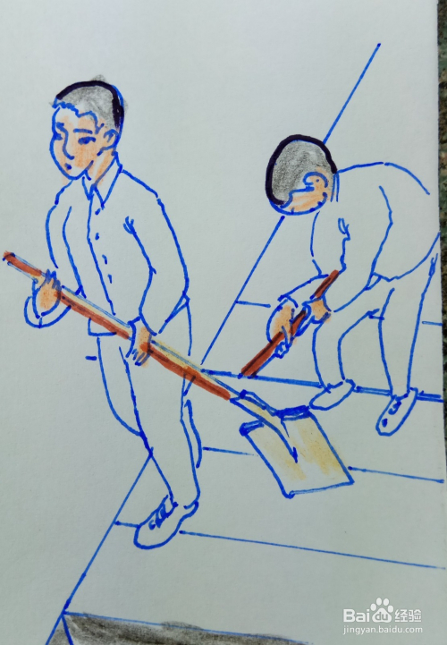 怎样画儿童简笔画修理排污水沟?