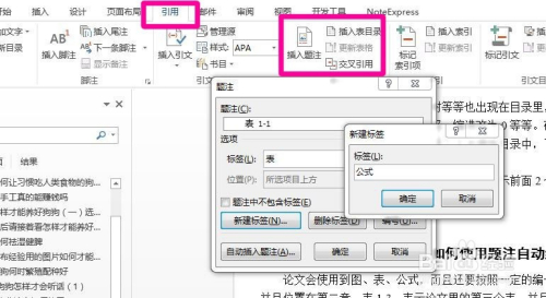 如何使用word的题注自动编号图表公式和生成目录