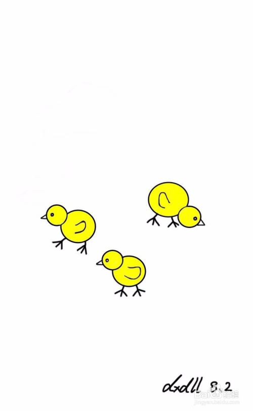 可爱小鸡的简笔画教程