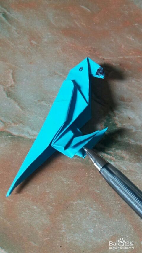 鹦鹉的折法,纸折鹦鹉