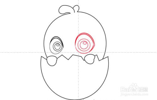 如何画将出蛋壳的小鸡