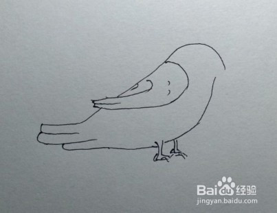4 画小鸟的脚,如图所示. 5 画小鸟的嘴巴,如图所示.
